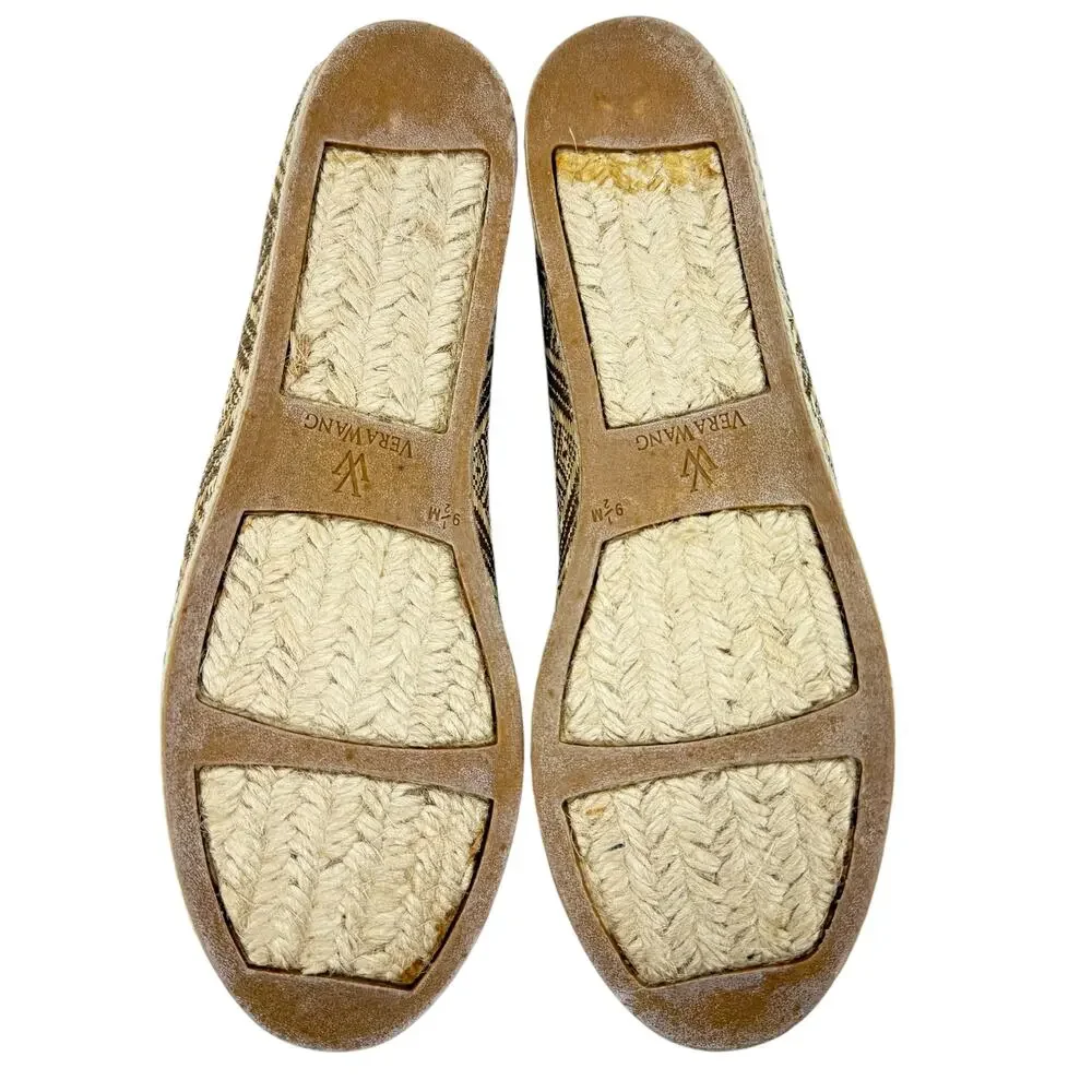 Vera Wang Lavender Eri Basketweave Flats Beige Fabric Size 9.5